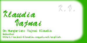 klaudia vajnai business card